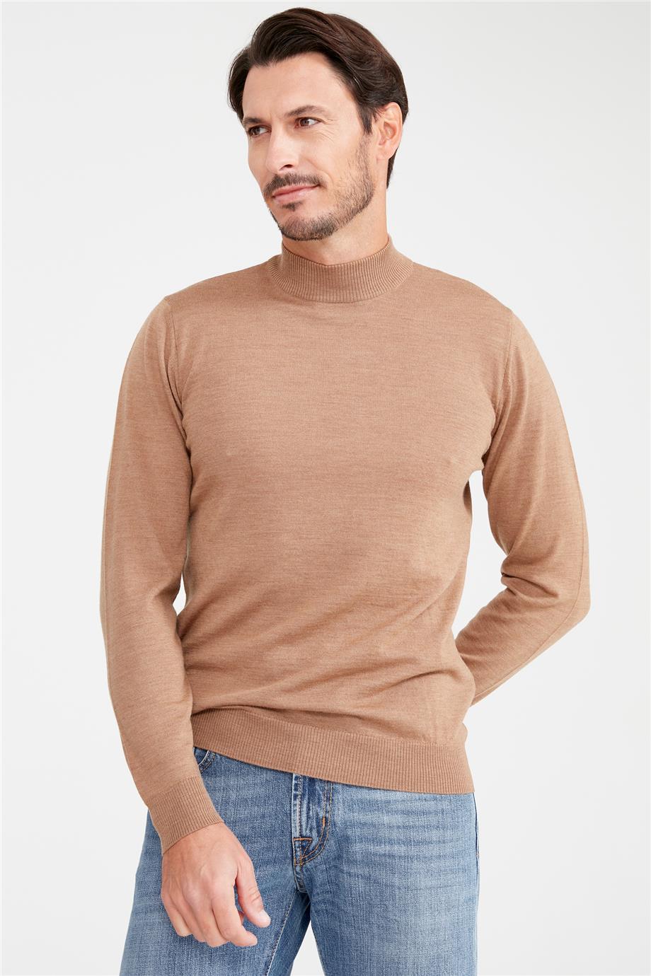 Camel Yarım Balıkçı Yaka Yün Triko - Image 3