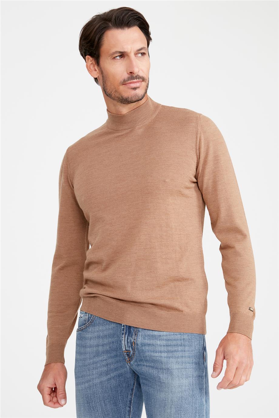 Camel Yarım Balıkçı Yaka Yün Triko - Image 2