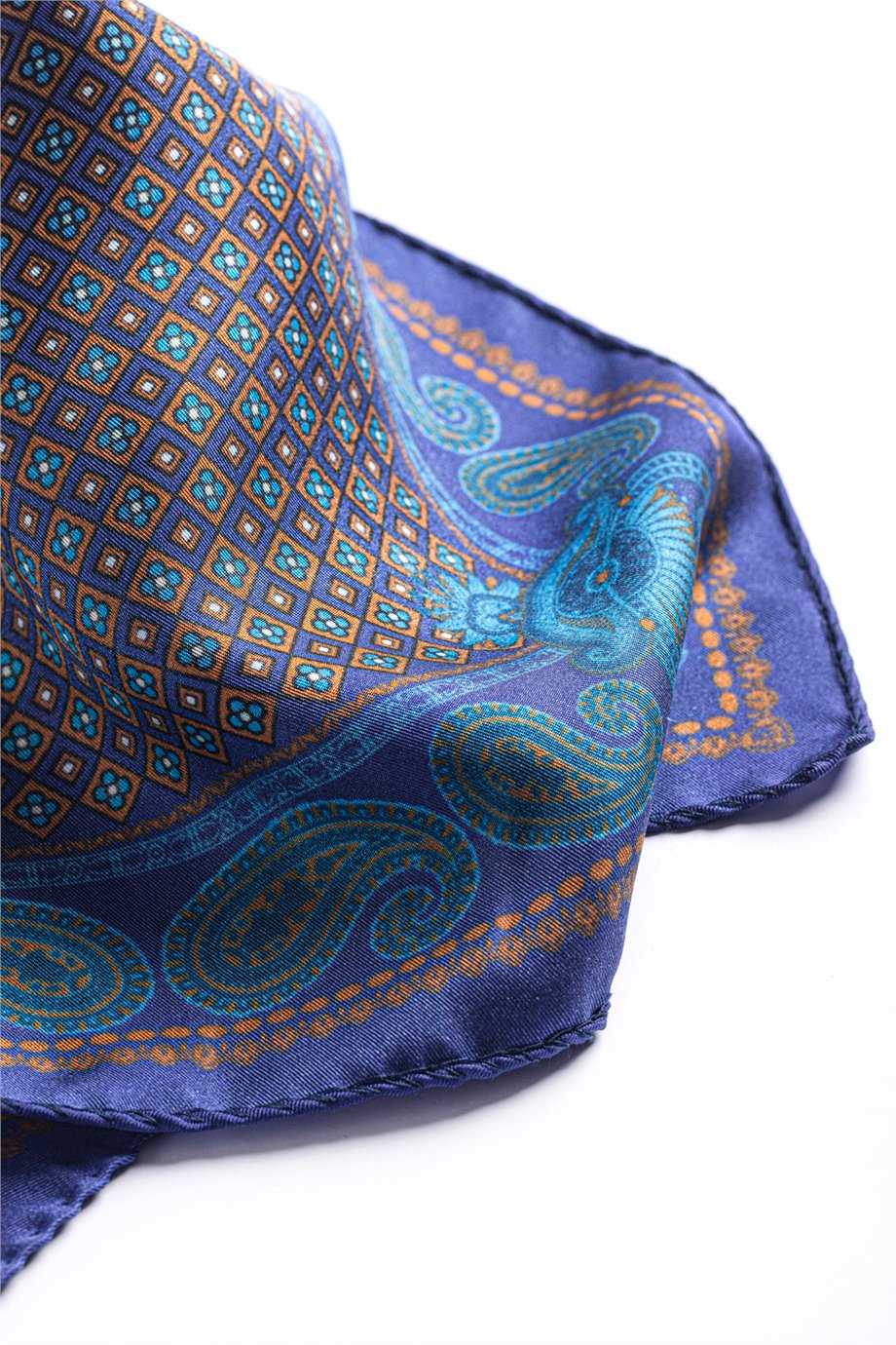 Desenli İpek Cep Mendili