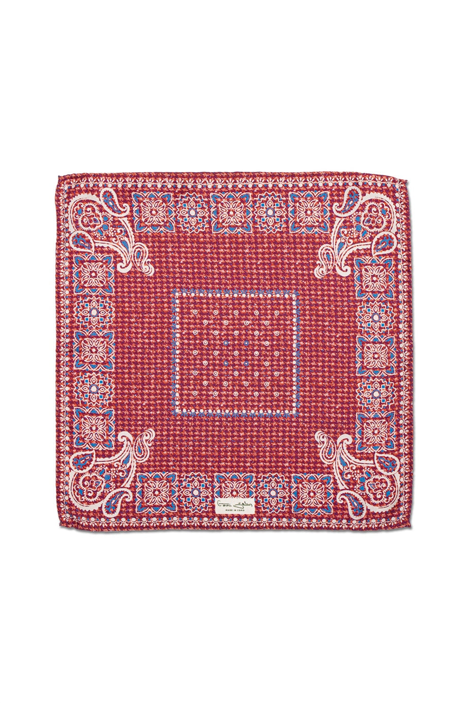 Desenli İpek Cep Mendili - 5