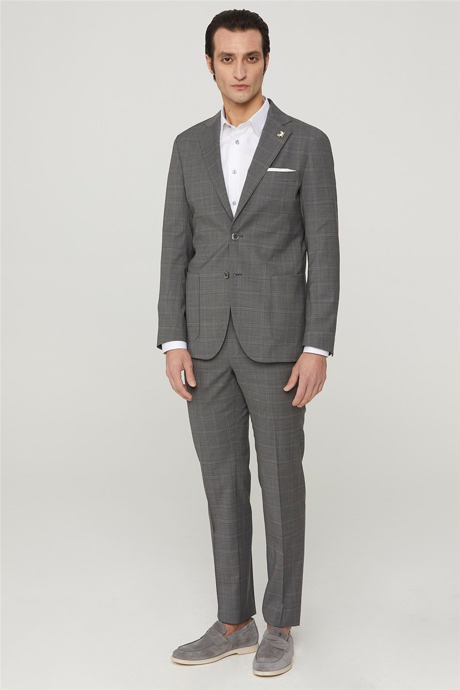 Ekoseli Gri Takım Elbise - Image 5