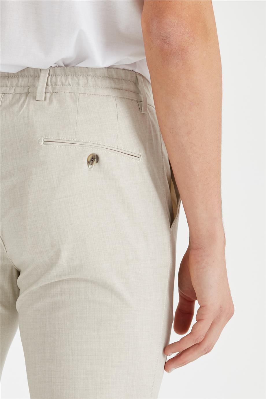 Ekru Beli Bağcıklı Erkek Pantolon - Image 5