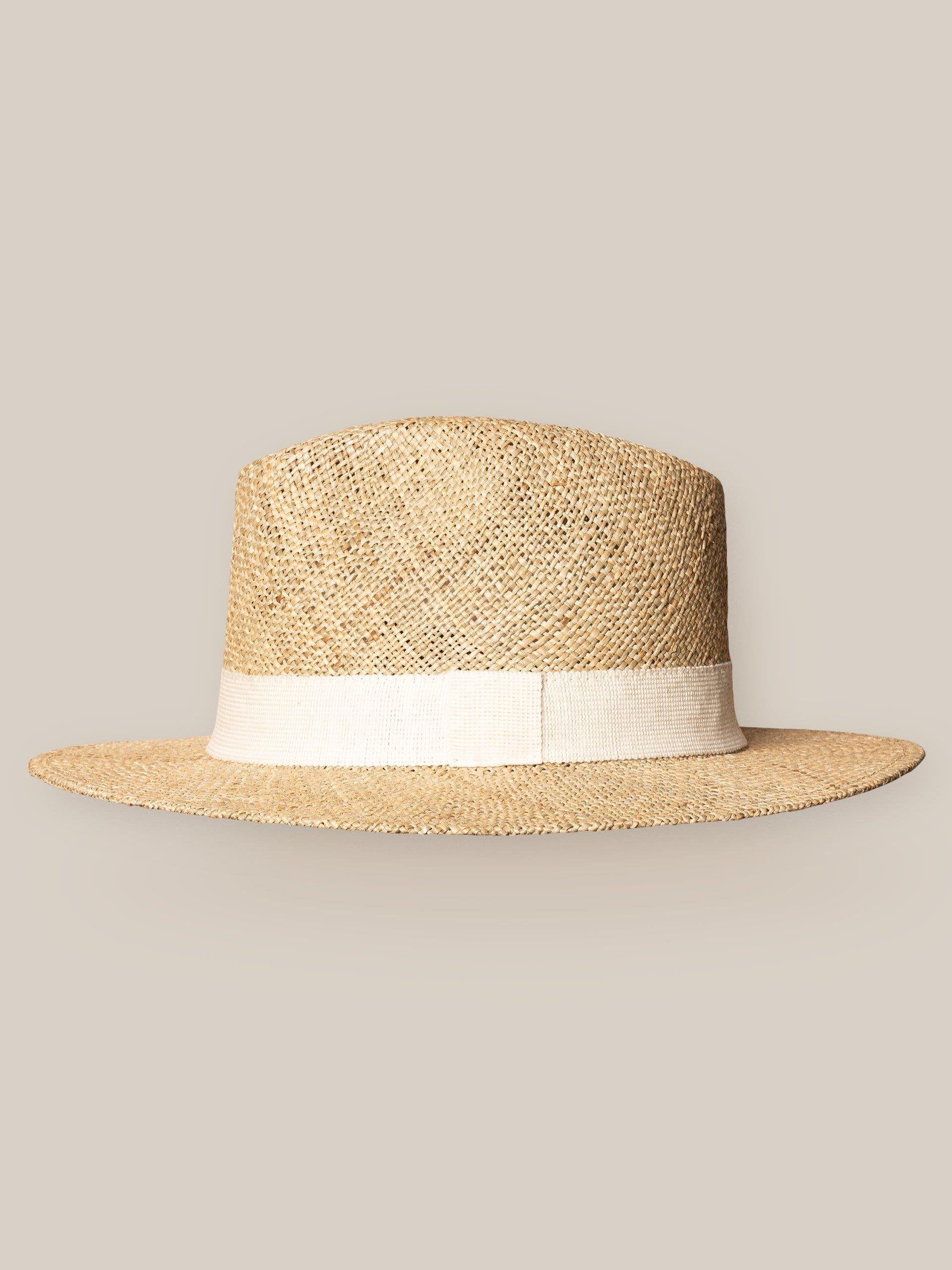 Ekru Hasır Panama Şapka - Image 1