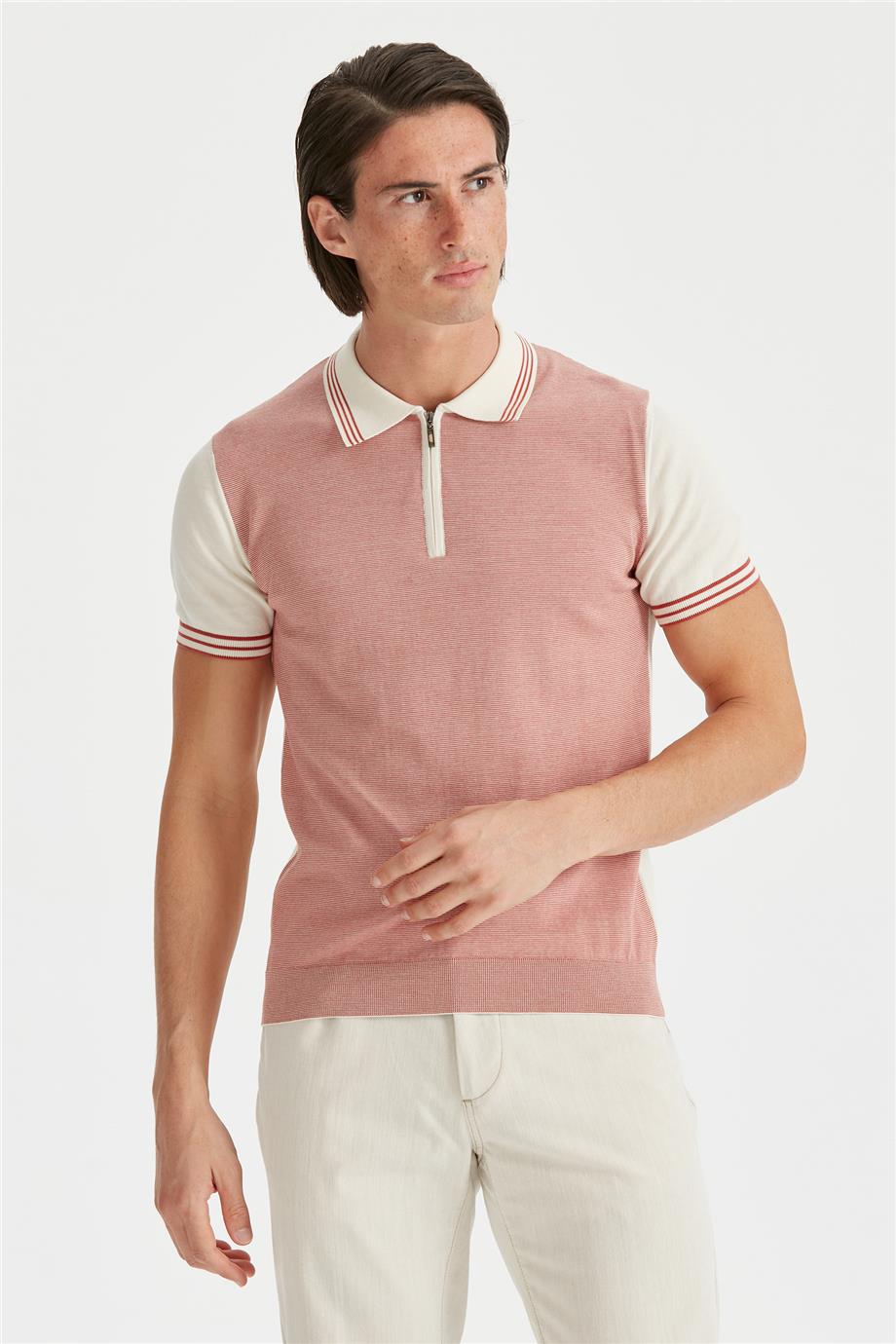 Ekru Kardinal Erkek Fermuarlı Triko - Image 1