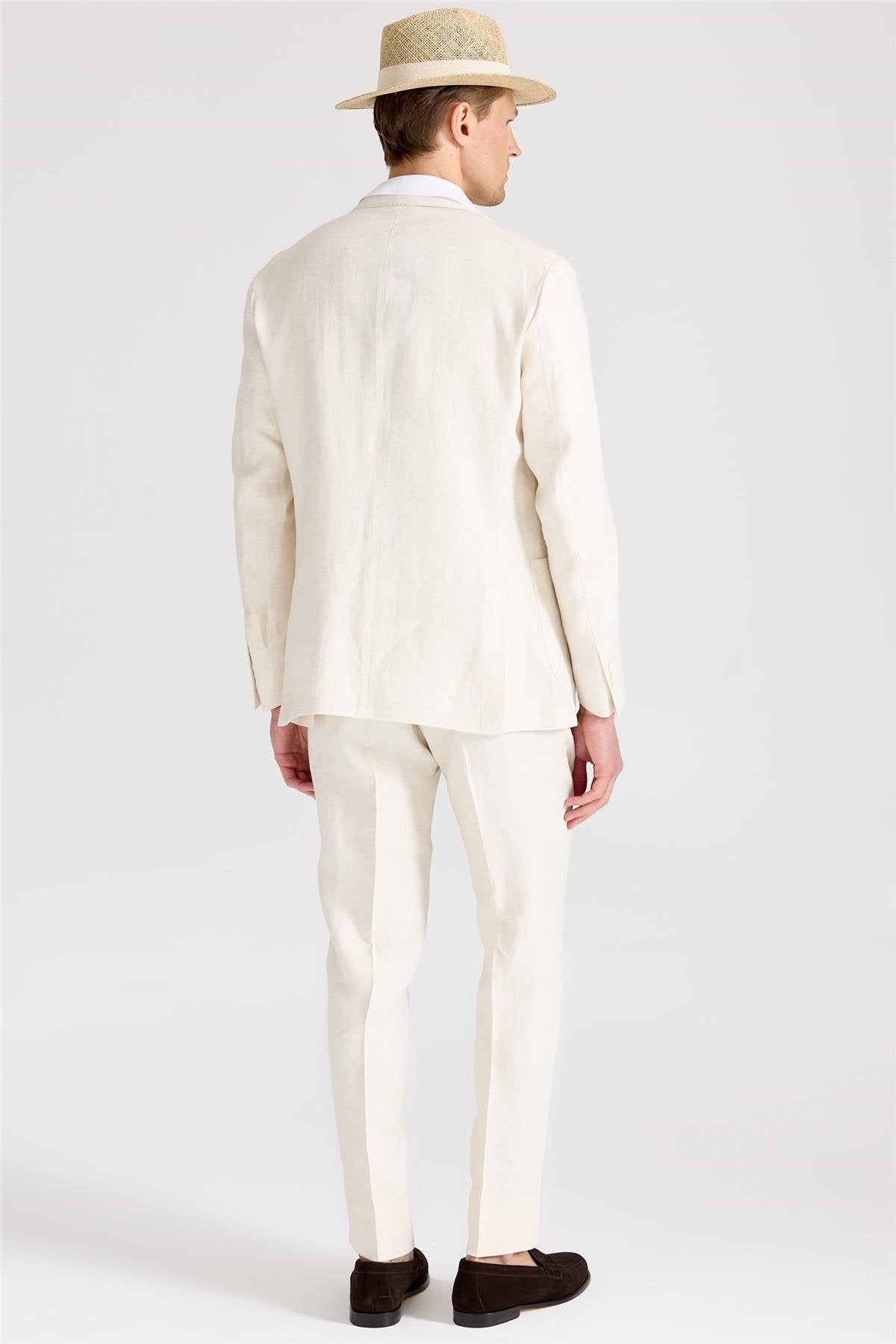 Ekru Keten Takım Elbise - Image 4