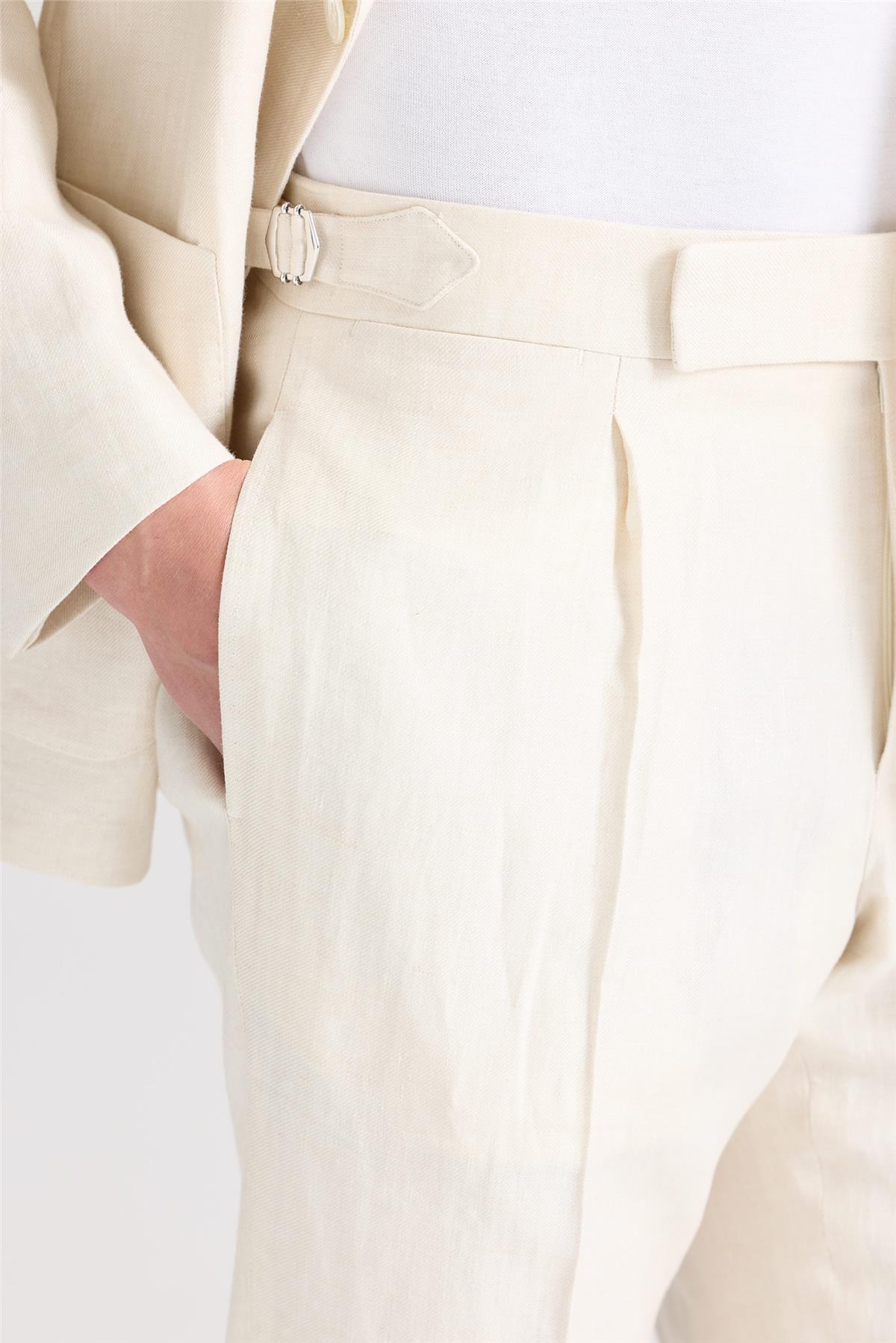 Ekru Keten Takım Elbise - Image 5