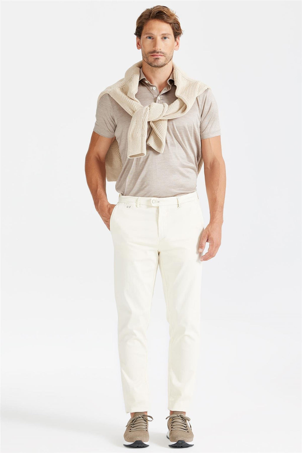 Ekru Pamuk Chino Pantolon - Image 1