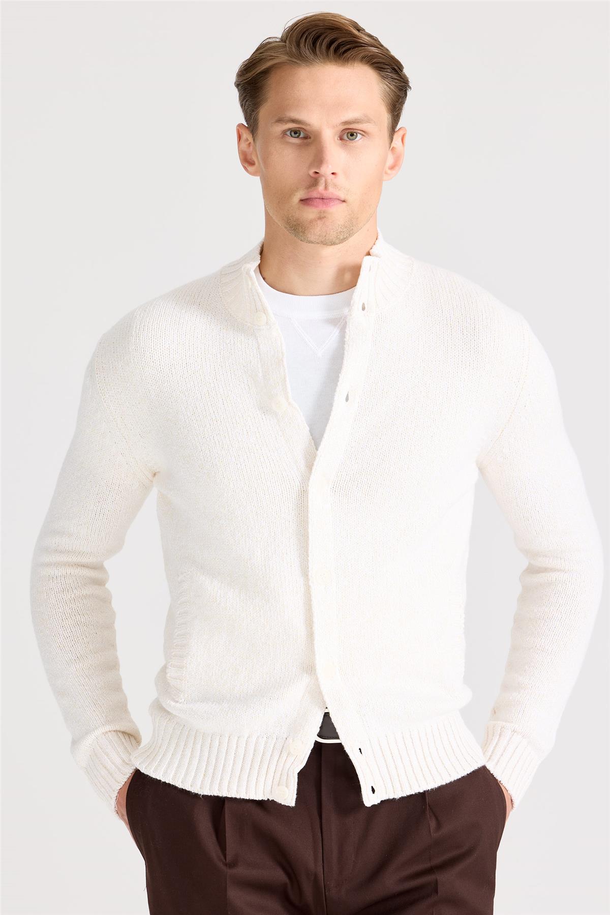 Ekru Pamuk Hırka - Image 1