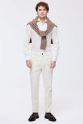 Ekru Pamuk Kaşmir Bağcıklı Chino Pantolon - Image 1