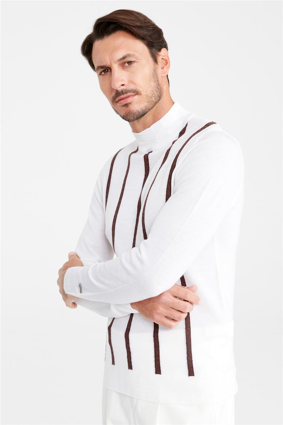 Ekru Polo Yaka Yün Triko - Image 5