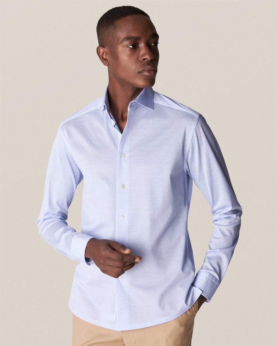 Eton Mavi Contemporary Pique Gömlek - Image 1