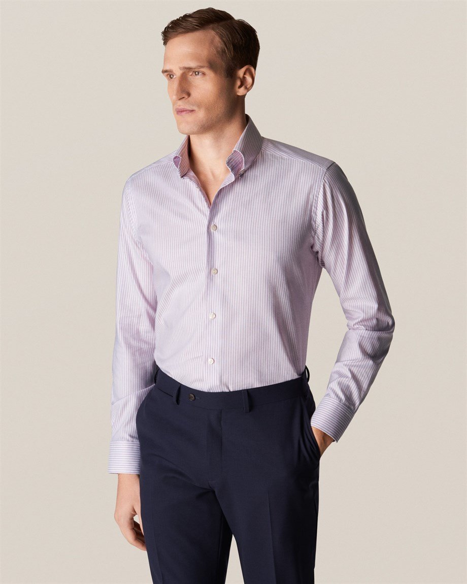 Eton Pembe Çizgili Erkek Gömlek - Image 3