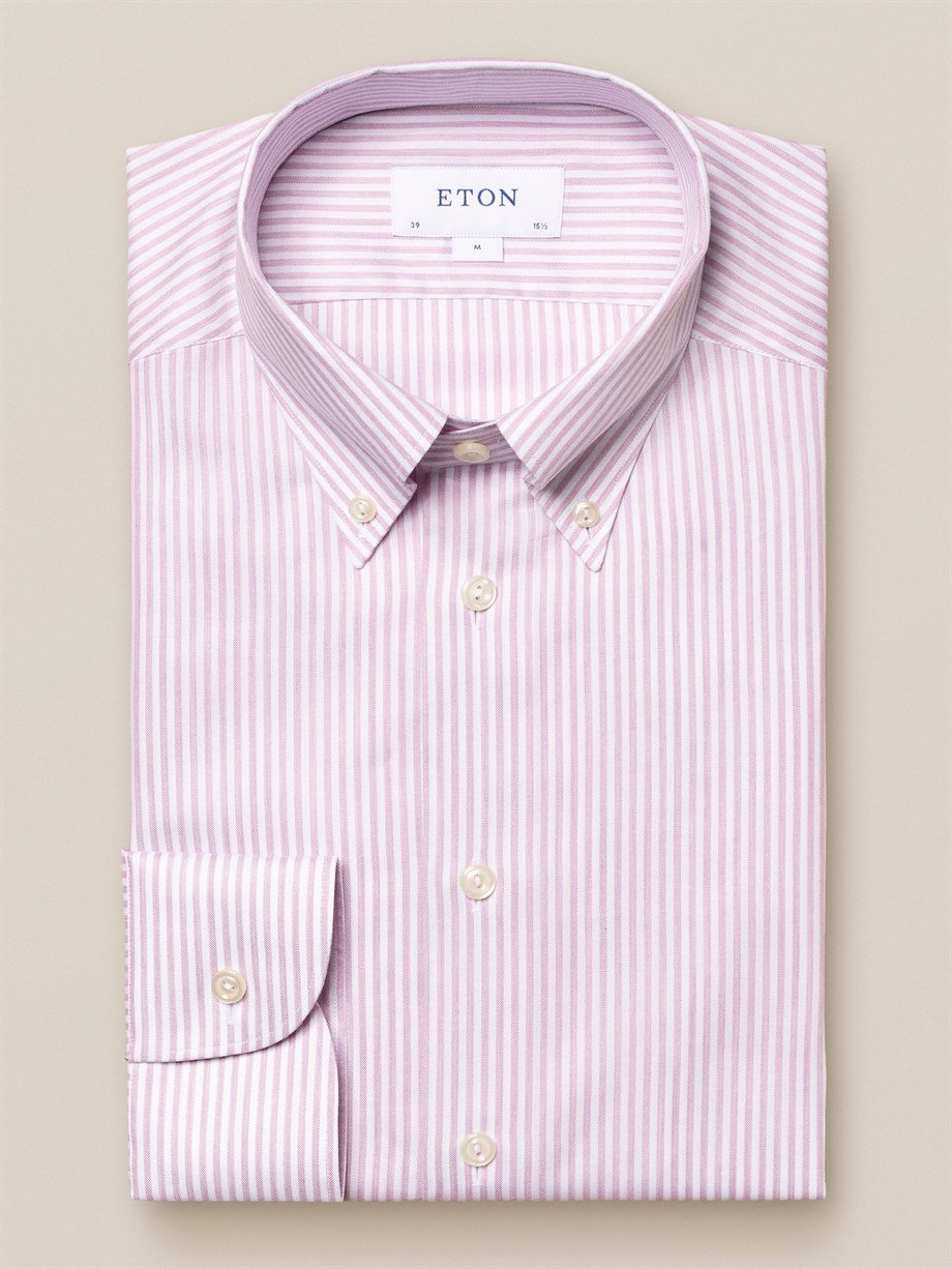 Eton Pembe Çizgili Erkek Gömlek - Image 4