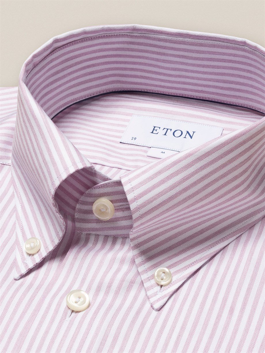 Eton Pembe Çizgili Erkek Gömlek - Image 5
