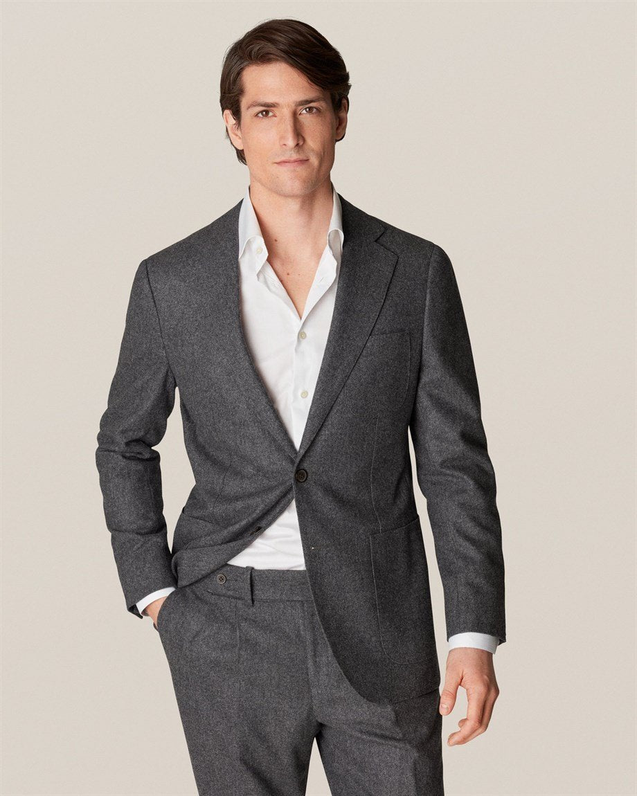 Eton Yaka İçi Ağaç Desenli Beyaz Gömlek - Image 5