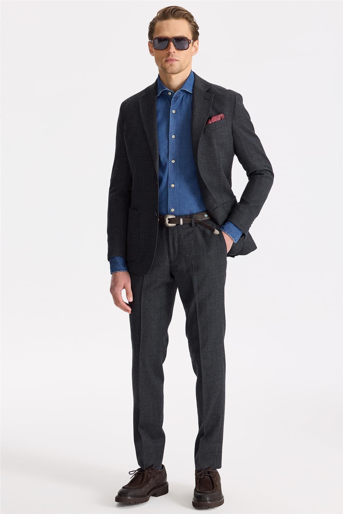 Füme Flanel Yün Takım Elbise - Image 1