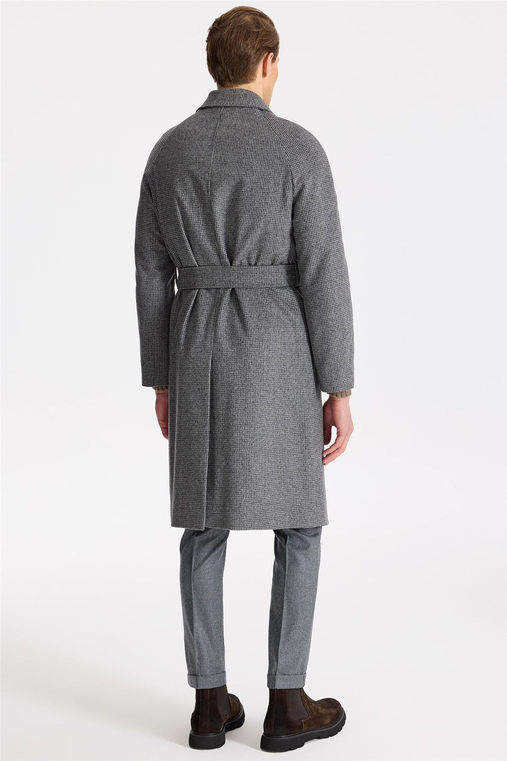 Füme Raglan Yün Kaşmir Palto - Image 5