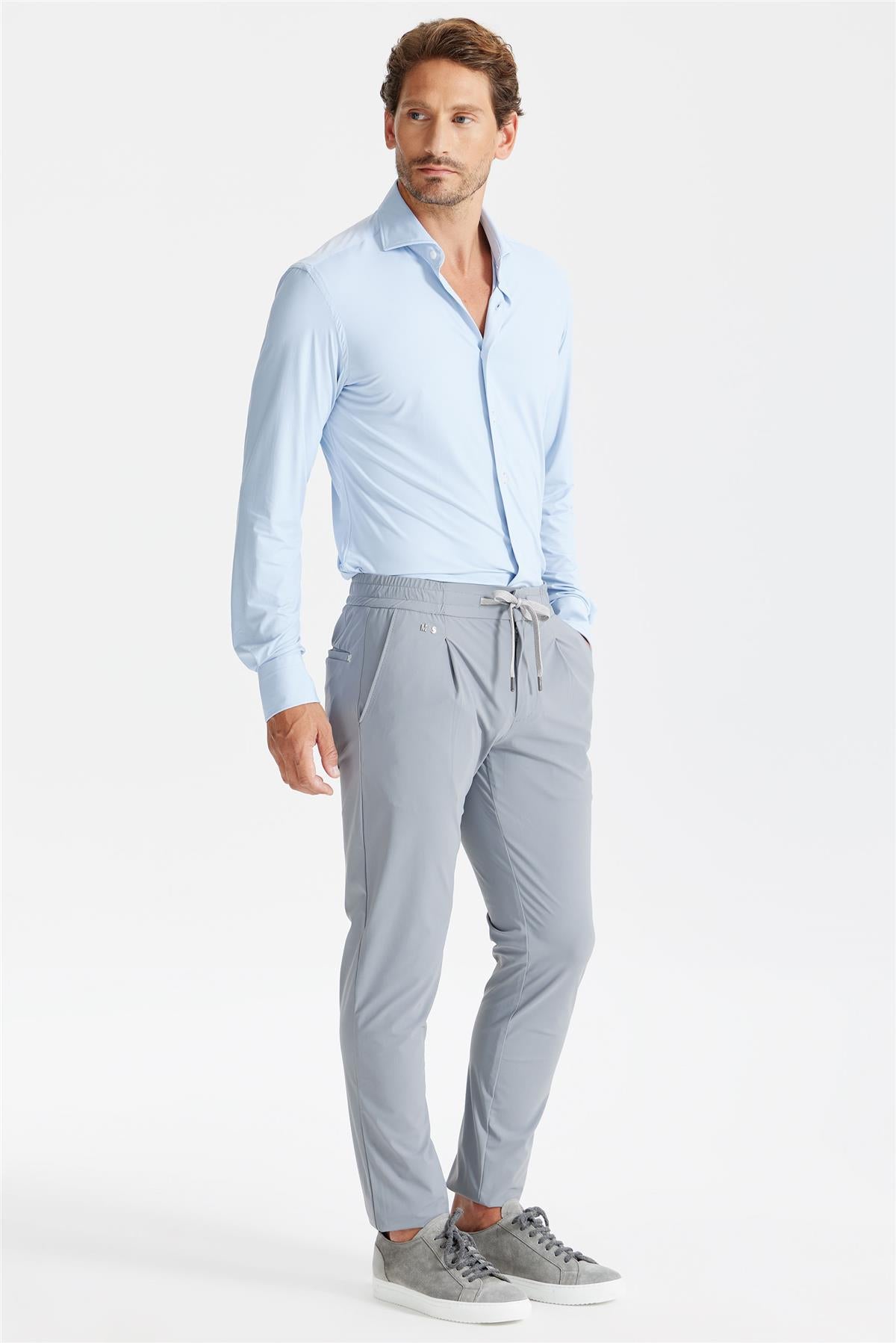 Gri Beli Kordonlu Teknik Pantolon - 5