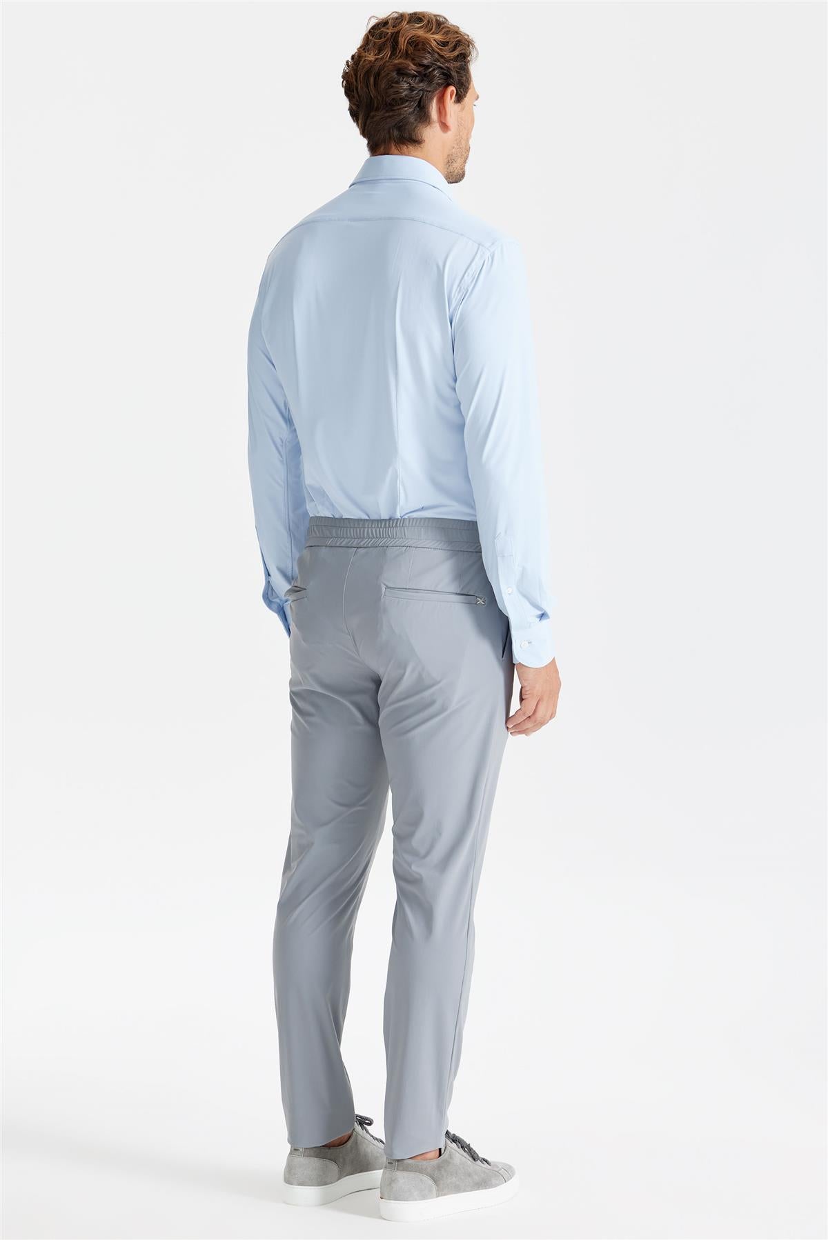 Gri Beli Kordonlu Teknik Pantolon - 7