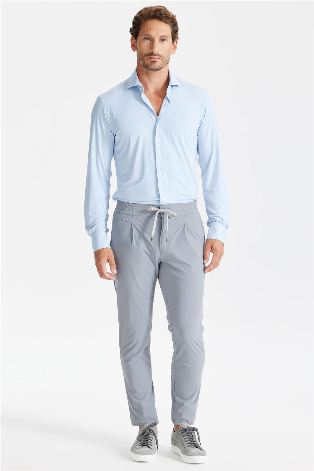 Gri Beli Kordonlu Teknik Pantolon - 2