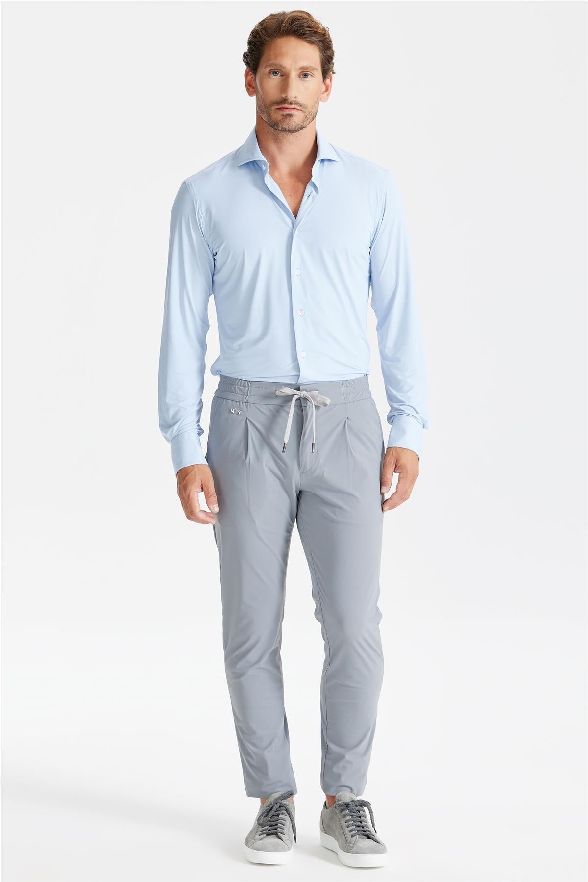 Gri Beli Kordonlu Teknik Pantolon - 2