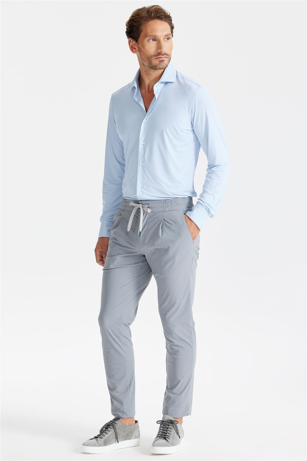 Gri Beli Kordonlu Teknik Pantolon - 6