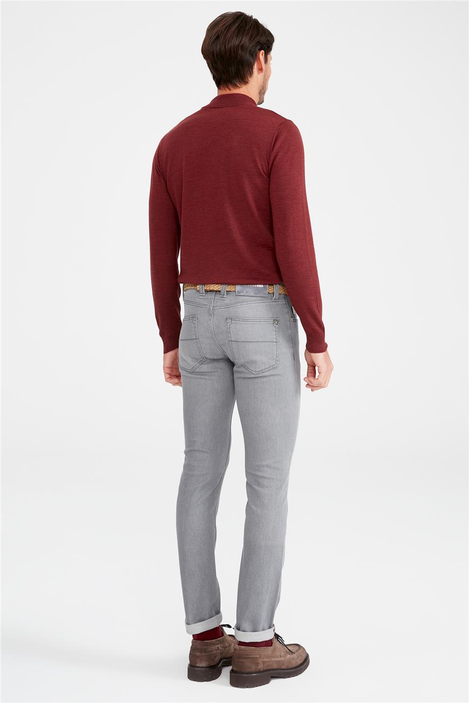 Gri Denim Pantolon - 7
