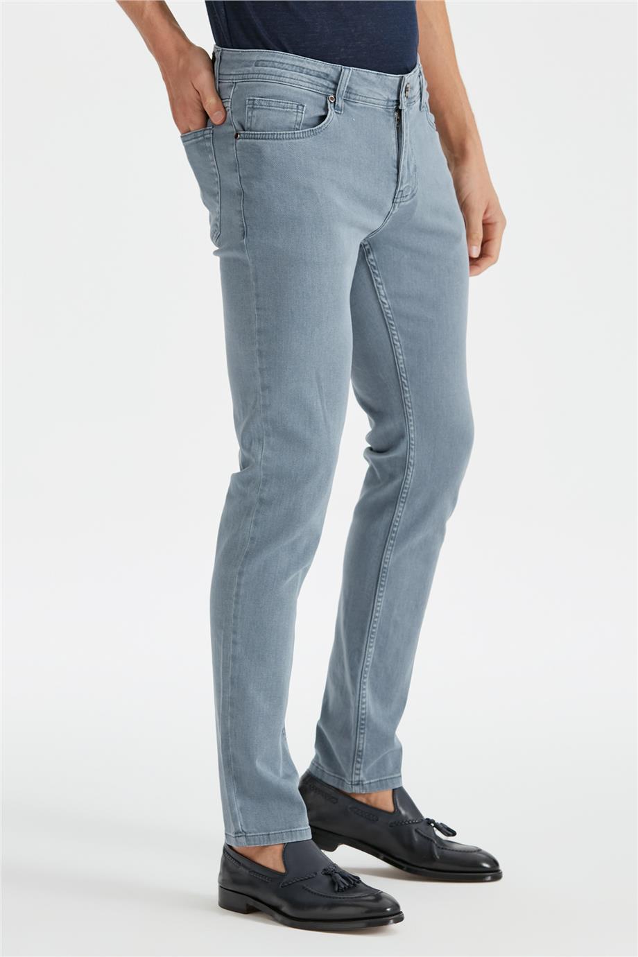 Gri Erkek Denim Pantolon - 5