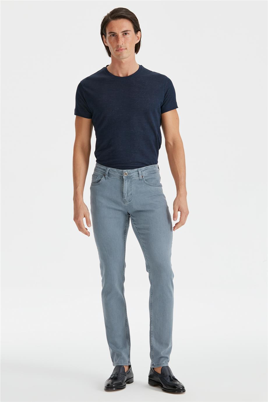 Gri Erkek Denim Pantolon - 1