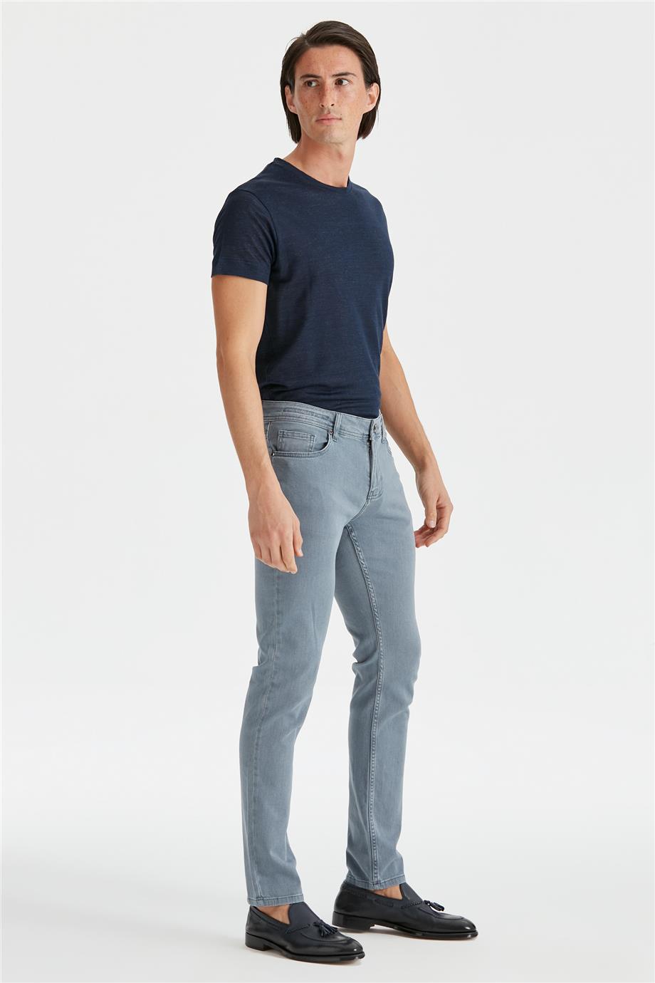 Gri Erkek Denim Pantolon - 6