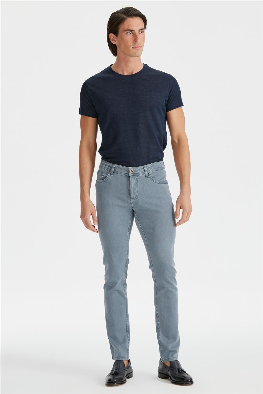 Gri Erkek Denim Pantolon - 4
