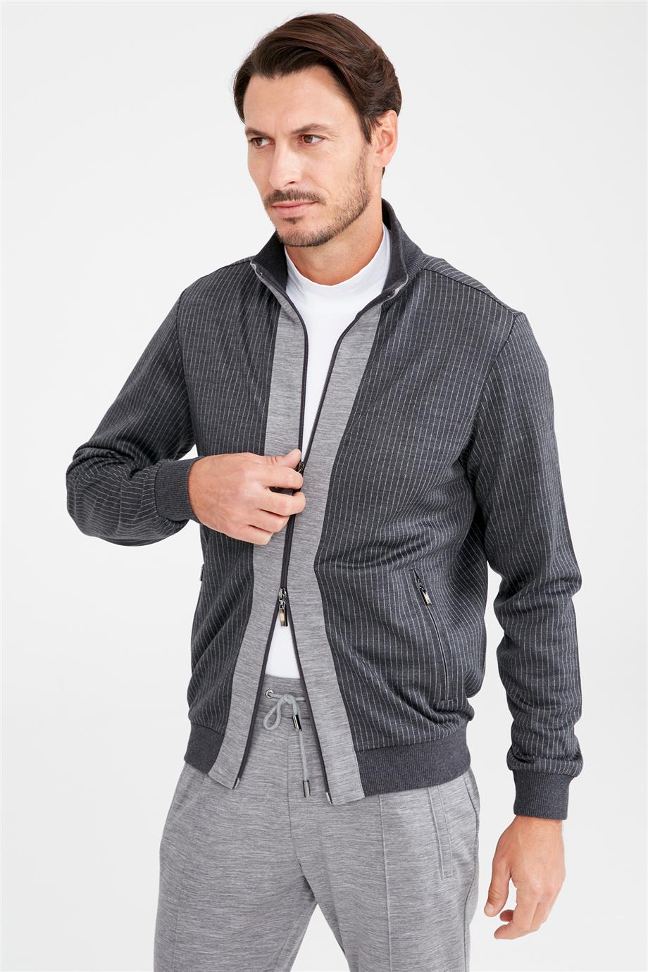 Gri Erkek Yün Eşofman Takımı - Image 3