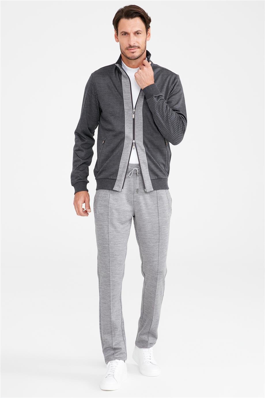 Gri Erkek Yün Eşofman Takımı - Image 2