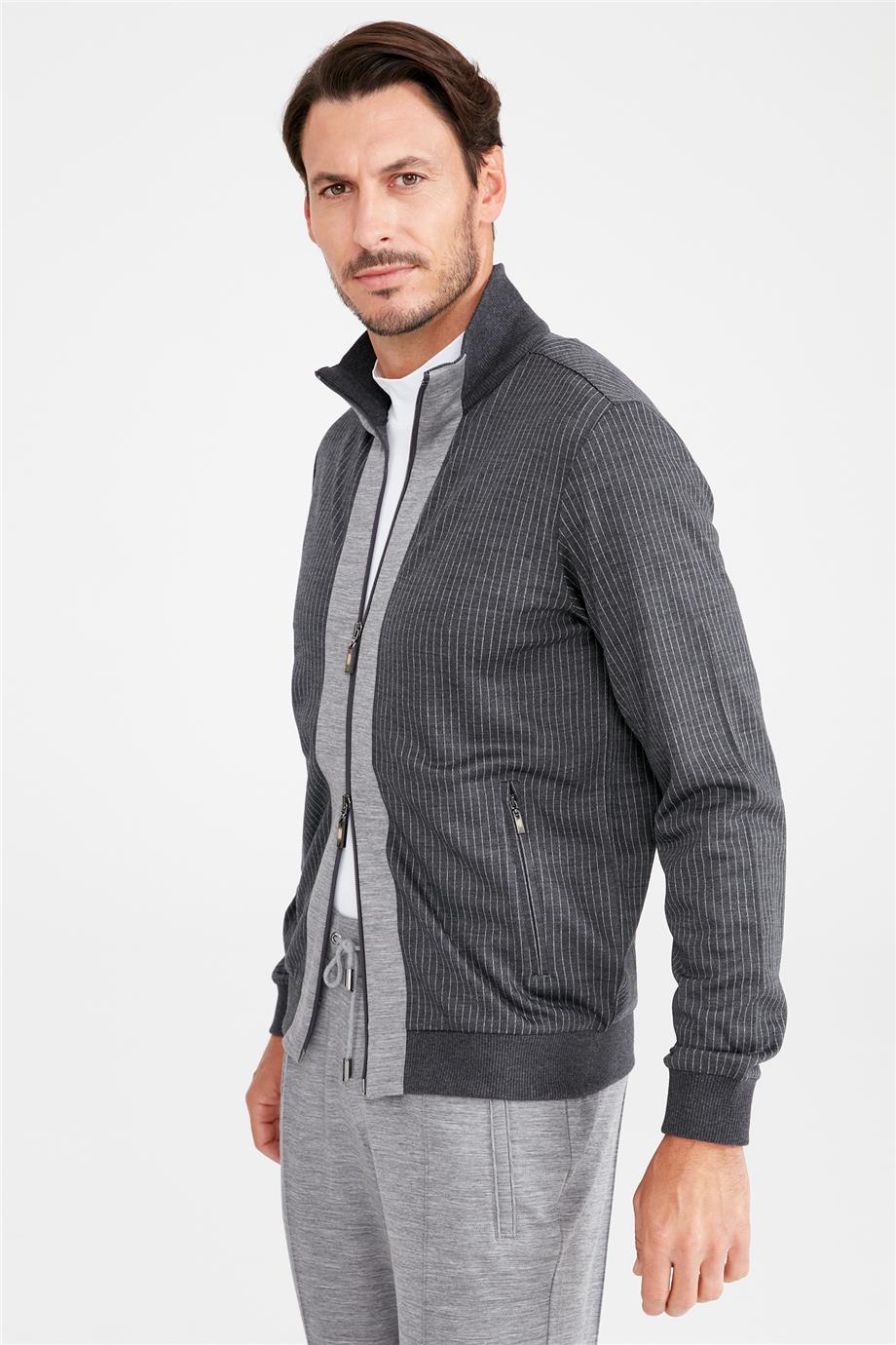 Gri Erkek Yün Eşofman Takımı - Image 4