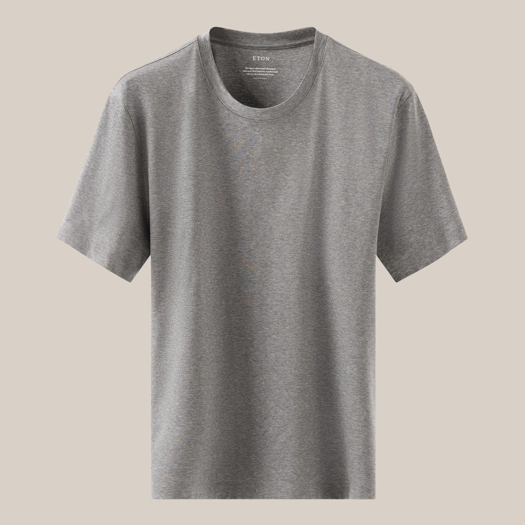 Gri Filo Di Scozia Pamuk T-Shirt - 5