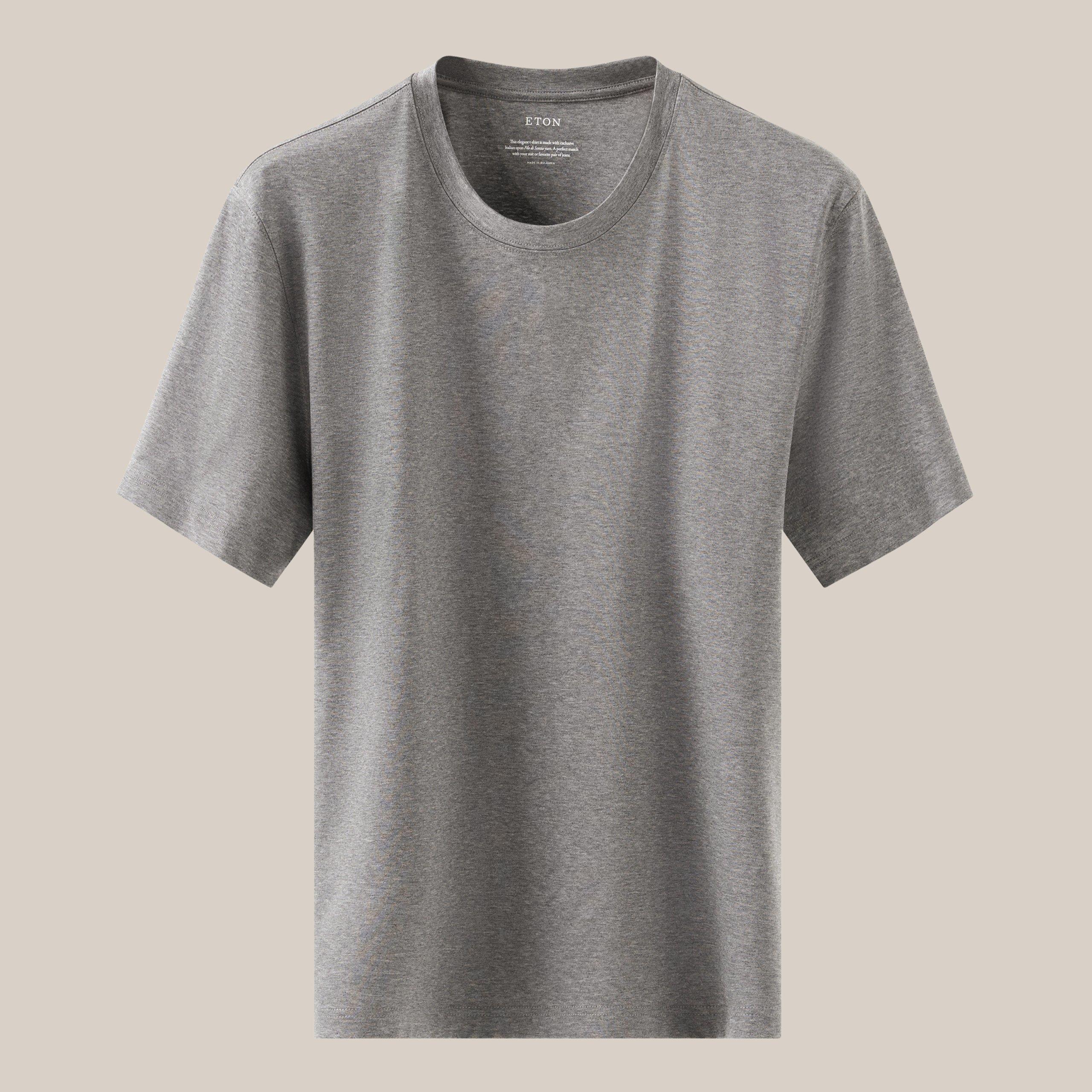 Gri Filo Di Scozia Pamuk T-Shirt - Image 5