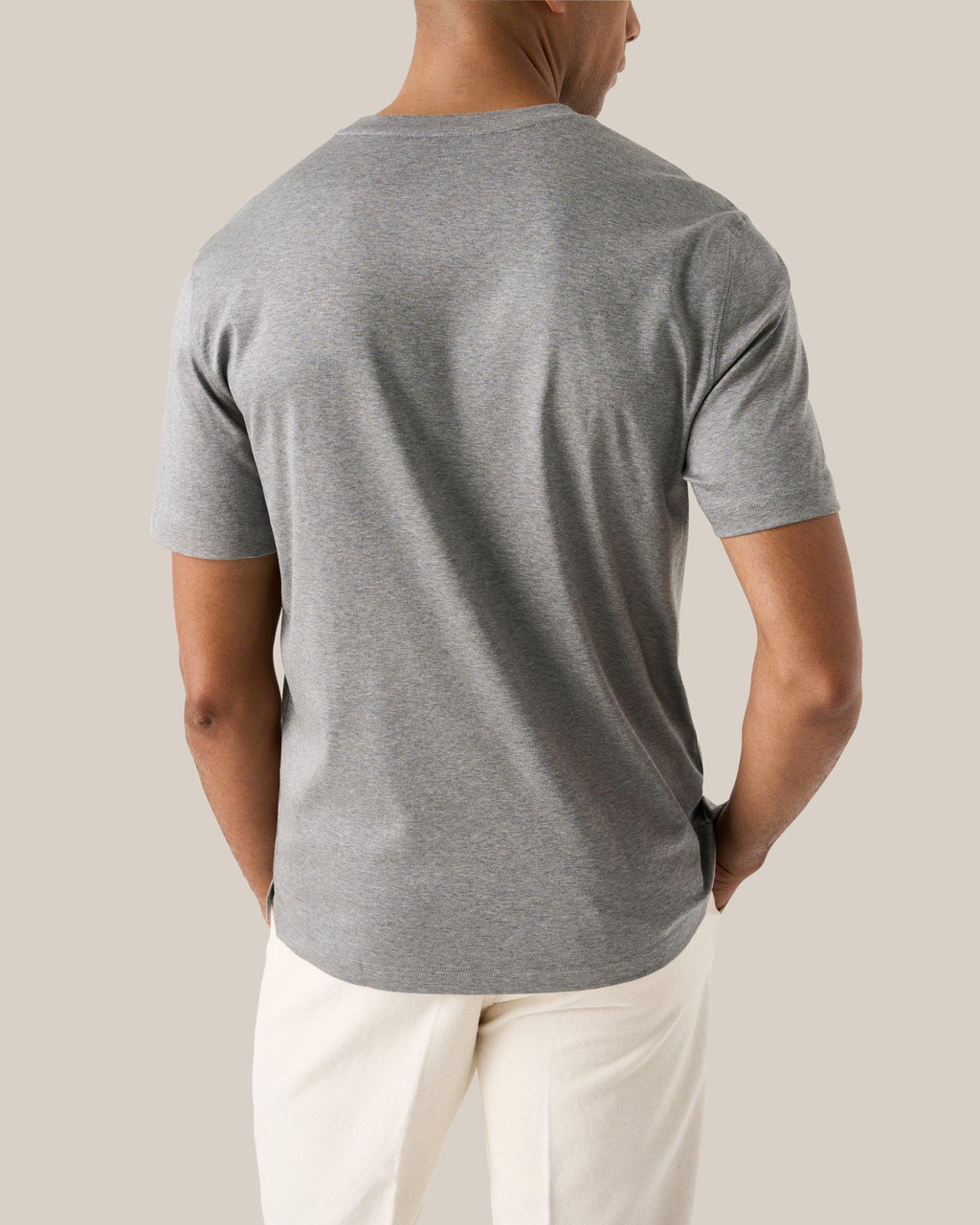 Gri Filo Di Scozia Pamuk T-Shirt - 2