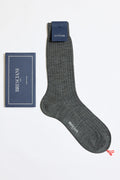 Gri Fitilli Yün Çorap