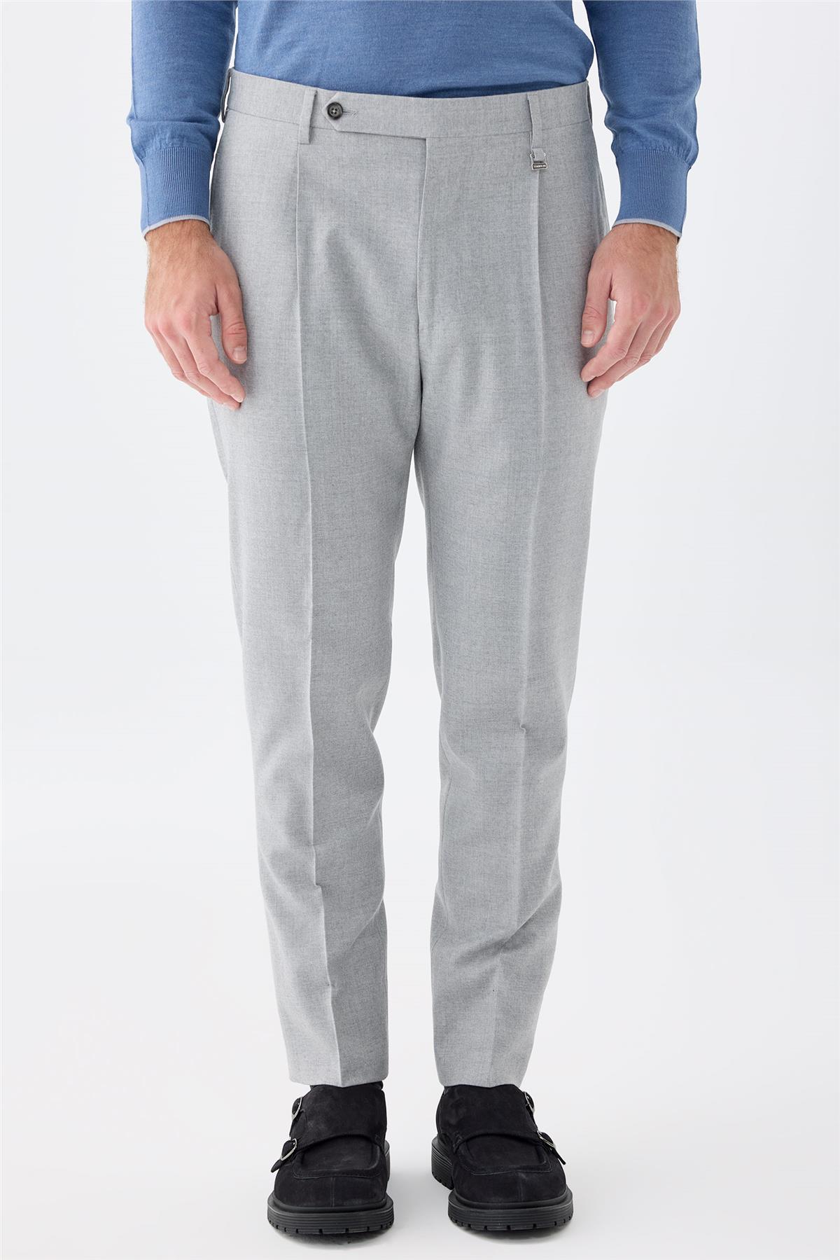 Gri Flanel Yün Pantolon - Image 2