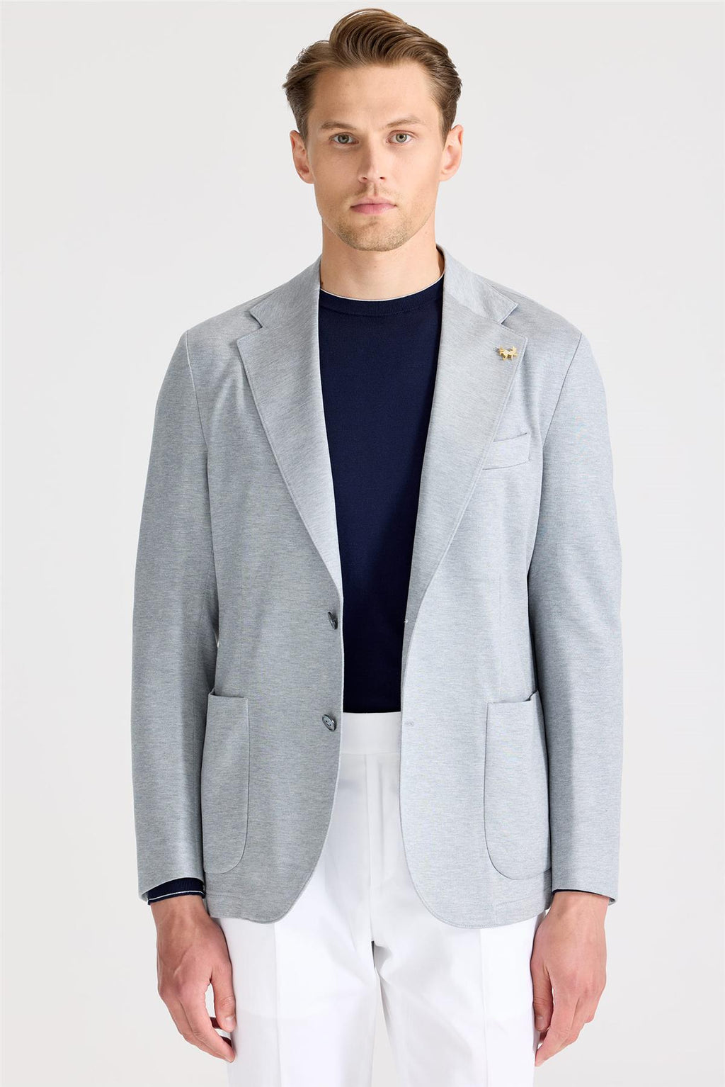 Gri İpek Pamuk Ceket - Image 4