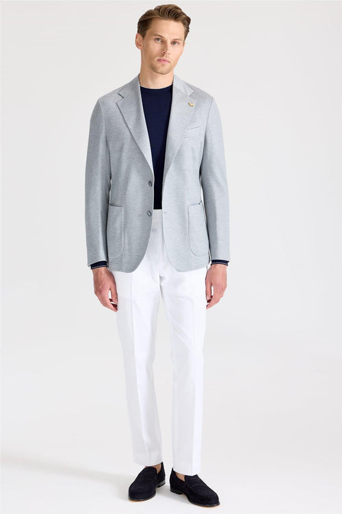 Gri İpek Pamuk Ceket - Image 2