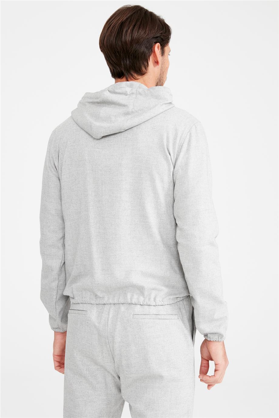 Gri Kapüşonlu Sweatmont - 8