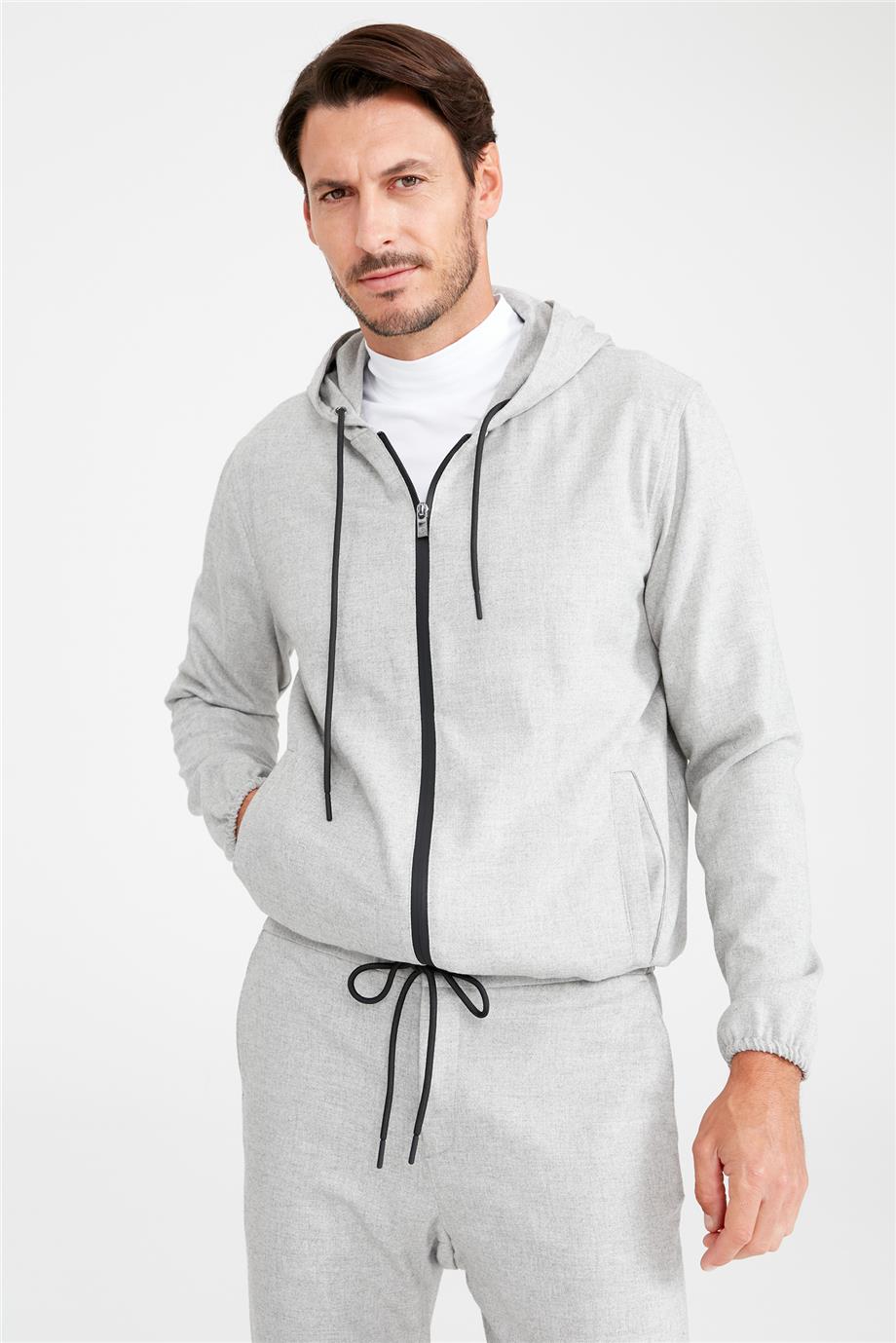 Gri Kapüşonlu Sweatmont - 6