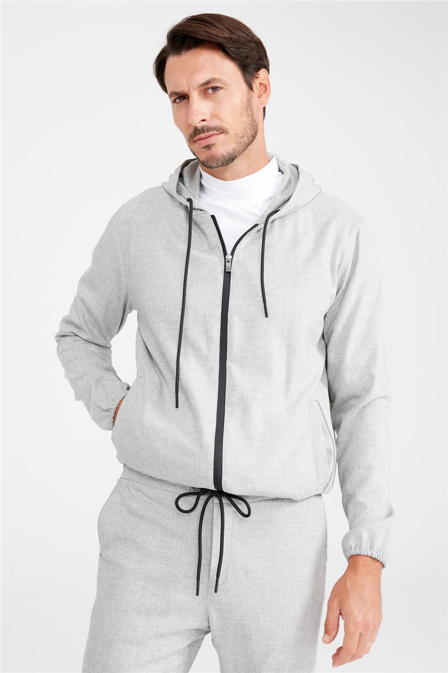 Gri Kapüşonlu Sweatmont - Image 5