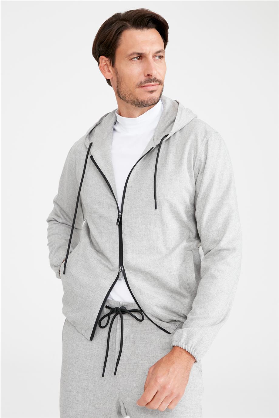 Gri Kapüşonlu Sweatmont - Image 4