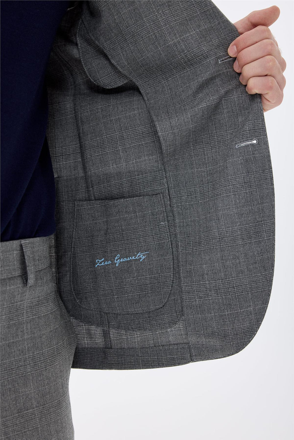 Gri Kareli Yün Takım Elbise - Image 5