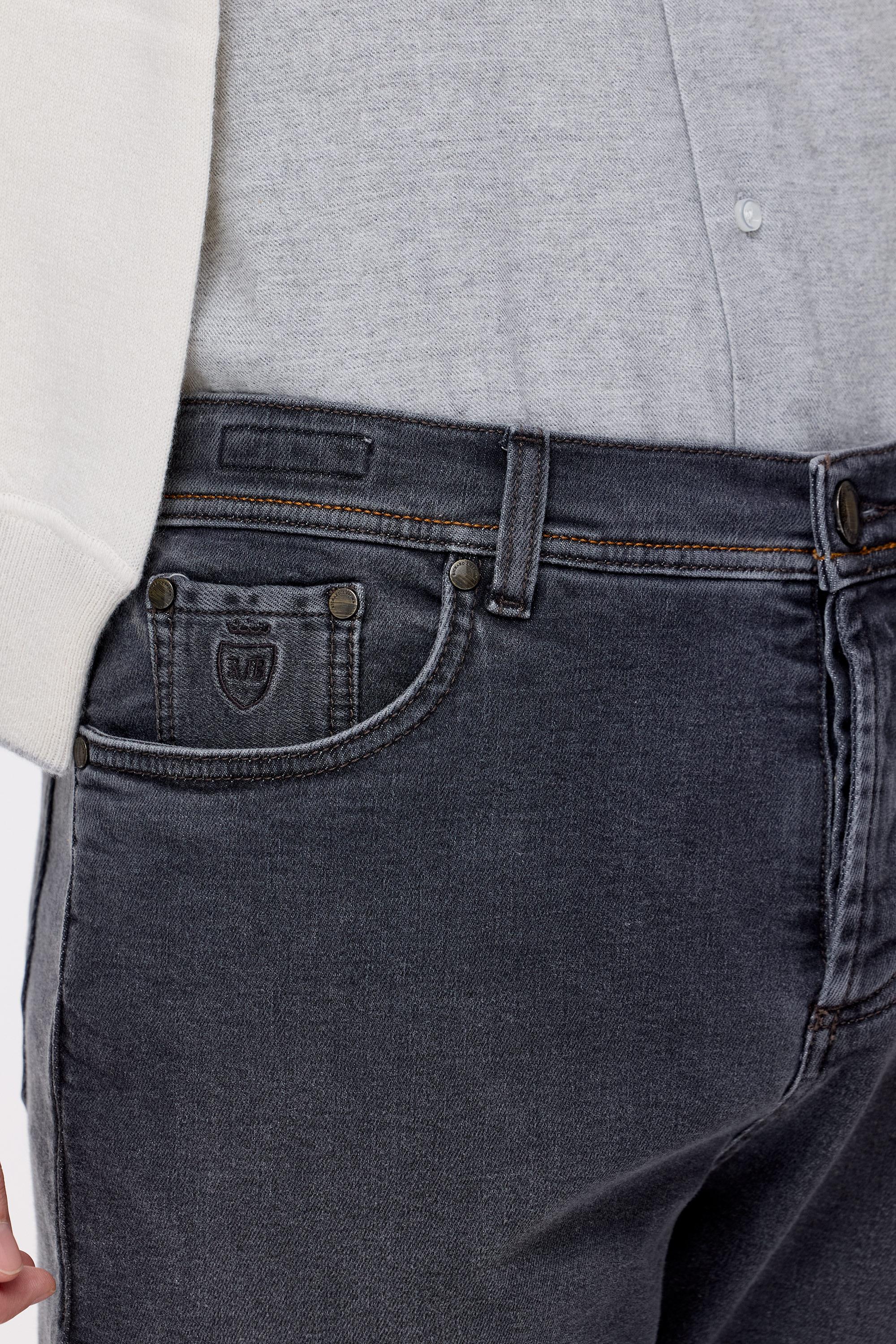 Gri Kaşmirli Denim Pantolon - 3