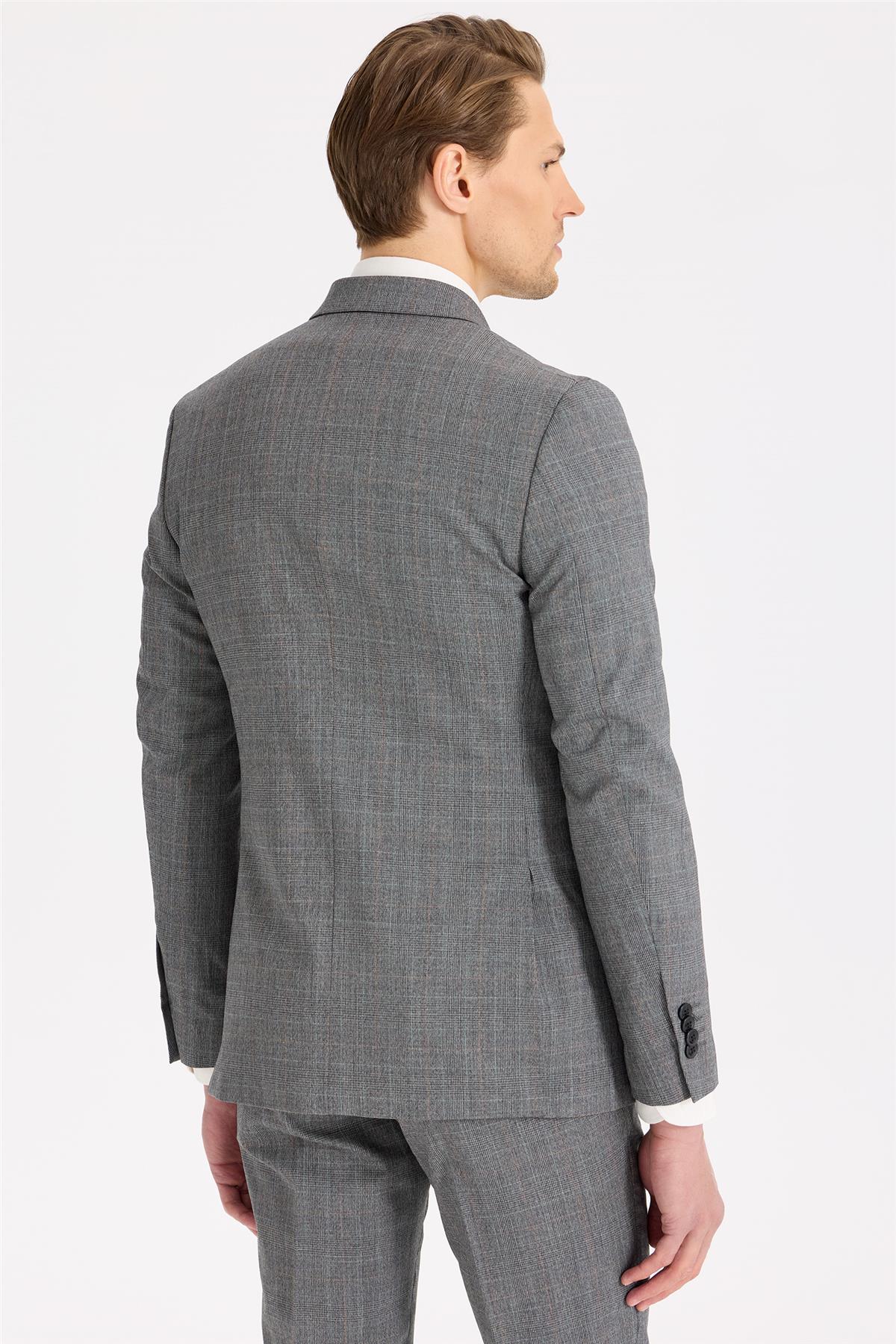 Gri Kruvaze Yün Takım Elbise - Image 5