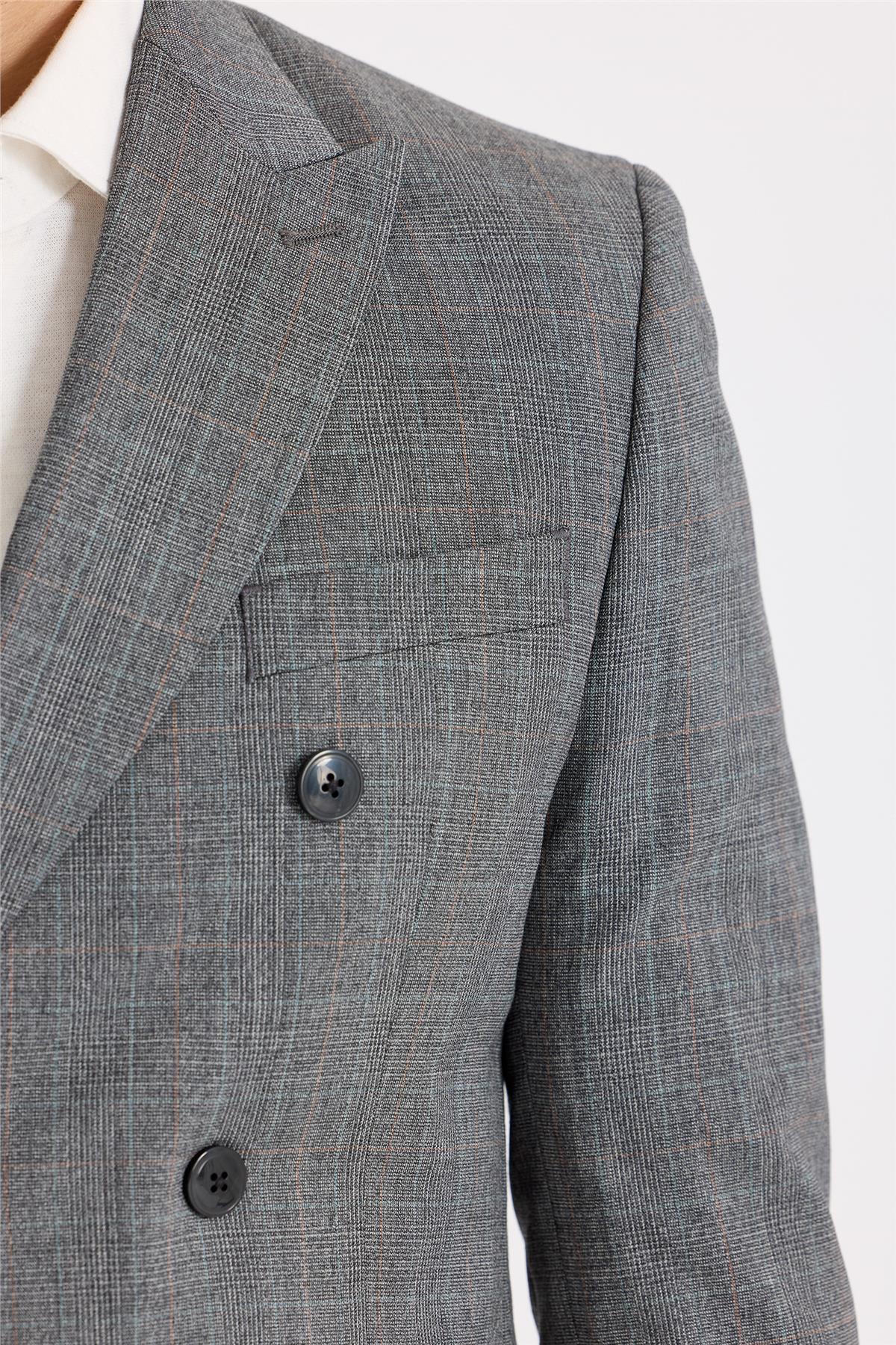 Gri Kruvaze Yün Takım Elbise - Image 2