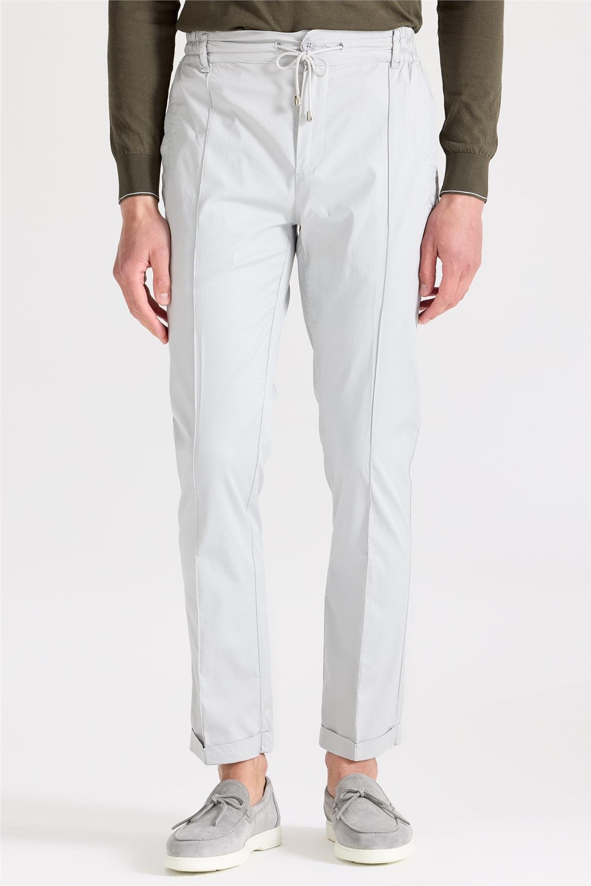 Gri Likra Pamuk Spor Pantolon - Image 1